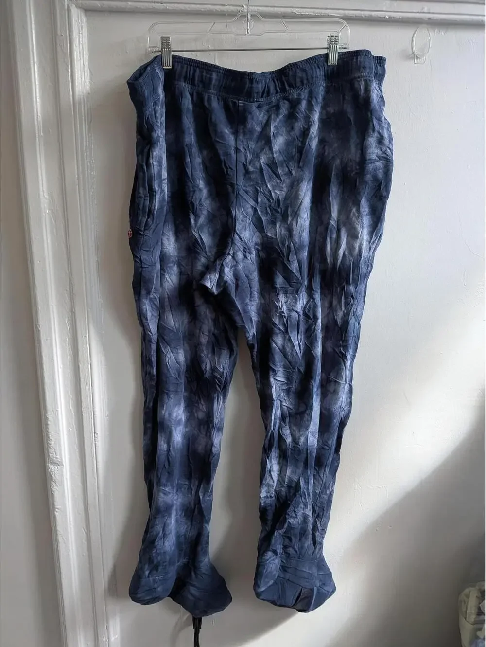 Feejays Pants Mens 2XL Blue Tie Dye Fleece Footed Lounge Sweatpants Winter